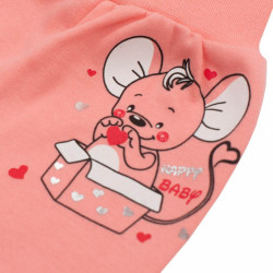 Dojčenské polodupačky New Baby Mouse lososové ružová #1