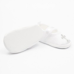 Dojčenské saténové capačky ku krstu New Baby 12-18 m biela #2