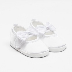 Dojčenské saténové capačky New Baby biela 12-18 m #1