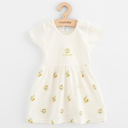 Dojčenské šaty z organickej bavlny s krátkym rukávom New Baby Olivy béžová