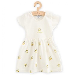 Dojčenské šaty z organickej bavlny s krátkym rukávom New Baby Olivy béžová #1