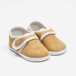Dojčenské semiškové capačky New Baby hnedá 3-6 m #1
