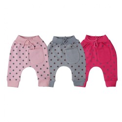 Dojčenské tepláčky Koala Dots tmavo ružová #1