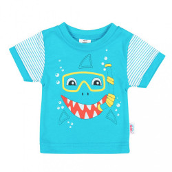 Dojčenské tričko s krátkym rukávom a tepláčky New Baby Shark tyrkysová #1