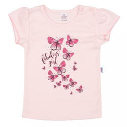 Dojčenské tričko so sukienkou New Baby Butterflies ružová #1