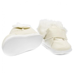 Dojčenské zimné semiškové capačky New Baby 12-18 m béžové #1