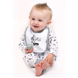 Dojčenský bavlnený kabátik New Baby Music biela #2