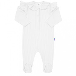 Dojčenský bavlnený overal New Baby Stripes biely