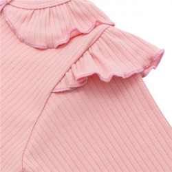 Dojčenský bavlnený overal New Baby Stripes ružový #1