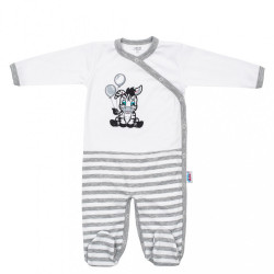 Dojčenský bavlnený overal New Baby Zebra exclusive biela