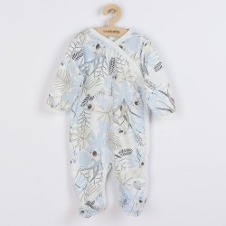 Dojčenský bavlnený overal s bočným zapínaním New Baby Lovely modrý