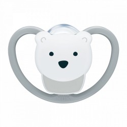 Dojčenský cumlík  NUK Perfect Match Air POLAR BEAR 18+m 1ks box sivá