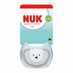 Dojčenský cumlík  NUK Perfect Match Air POLAR BEAR 18+m 1ks box sivá #1