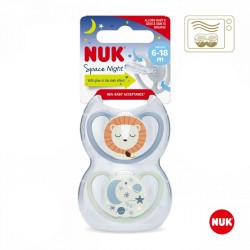 Dojčenský cumlík NUK Space Nights 6-18m 2ks/BOX dievča ružová #2