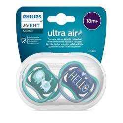 Dojčenský cumlík Ultra air  Avent  + 18 mesiacov - 2 ks chlapec slon modrá #1