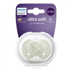 Dojčenský cumlík Ultrasoft Premium Avent 0-6 mesiacov listy zelená #1