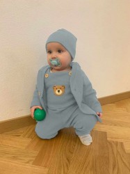Dojčenský kabátik na gombíky New Baby Luxury clothing Oliver sivý #4