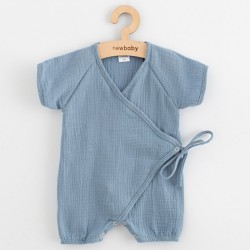 Dojčenský letný mušelínový overal New Baby blue modrá