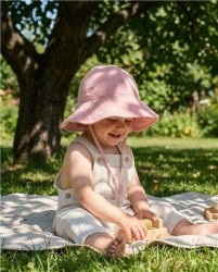Dojčenský mušelínový klobúčik New Baby pink ružová #2