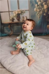 Dojčenský mušelínový overal New Baby Avocado zelená #2