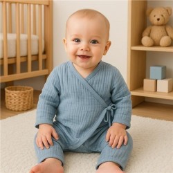 Dojčenský mušelínový overal New Baby blue modrá #3