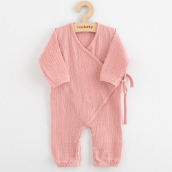 Dojčenský mušelínový overal New Baby pink ružová
