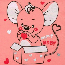 Dojčenský overal New Baby Mouse lososový ružová #2