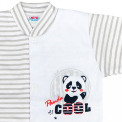 Dojčenský overal New Baby Panda sivá #1