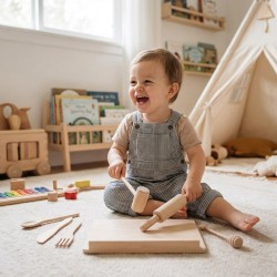 Drevená kuchynská sada pre malých šéfkuchárov Baby Mix prírodná #4