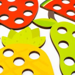 Drevená prevliekačka ovocia a zeleniny Montessori Baby Mix multicolor #1