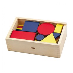 Drevené geometrické kocky Viga multicolor