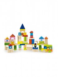 Drevené kocky pre deti Viga City 75 dielov multicolor