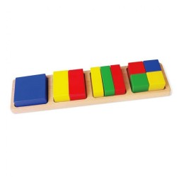 Drevené kocky pre deti Viga zlomky multicolor