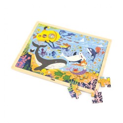 Drevené puzzle 48 dielikov Viga Morský život multicolor #1