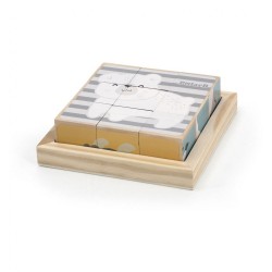 Drevené puzzle kocky Viga zvieratá multicolor