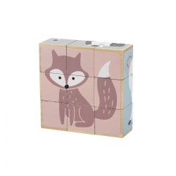Drevené puzzle kocky Viga zvieratá multicolor #4