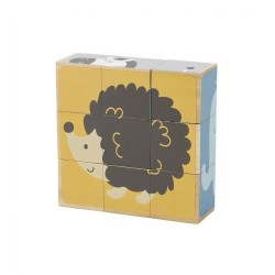 Drevené puzzle kocky Viga zvieratá multicolor #6