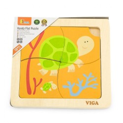 Drevené puzzle pre najmenších Viga 4 ks Želvička multicolor #1