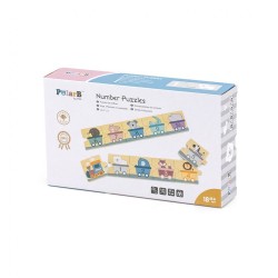 Drevené puzzle s číslami Viga multicolor #3