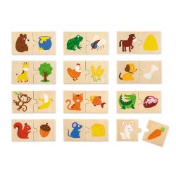 Drevené puzzle Viga Kŕmenie zvierat multicolor