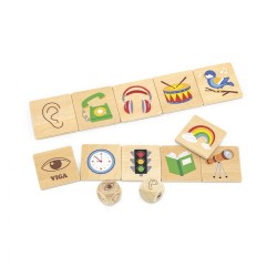 Drevené puzzle Zmysly Viga multicolor #1