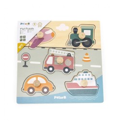 Drevené vkladacie puzzle dopravné prostriedky Viga multicolor #2