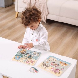 Drevené vkladacie puzzle dopravné prostriedky Viga multicolor #4