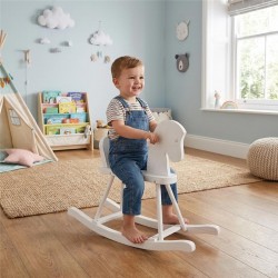 Drevený hojdací koník pre deti Baby Mix biely #3
