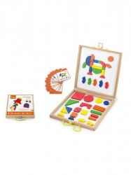Drevený kufrík s magnetickými kockami pre deti Viga multicolor