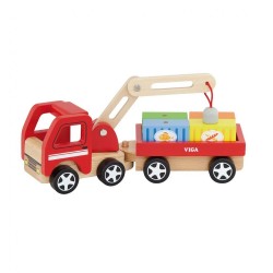 Drevený magnetický žeriav Viga multicolor