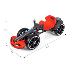 Elektrická motokára  s diaľkovým ovládaním a LED efektmi GOKART BOLT Milly Mally red Červená #7