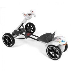 Elektrická motokára  s diaľkovým ovládaním a LED efektmi GOKART BOLT Milly Mally white biela #2