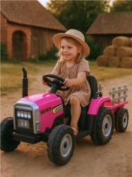 Elektrický traktor Baby Mix Erick s diaľkovým ovládačom ružový #1
