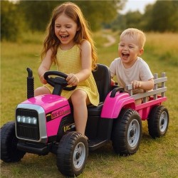 Elektrický traktor Baby Mix Erick s diaľkovým ovládačom ružový #2